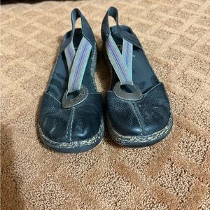 Rieker Black Flats with Colorful Straps